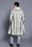 Brun Öppen Front Faux Fur Lång Herrkappa