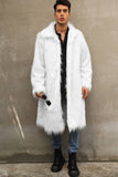 Brun Öppen Front Faux Fur Lång Herrkappa
