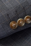 Silm Fit Notched Lapel Två Knappar Grå Baldräkter för män
