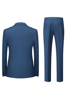 Marinblå kritstrecksrandig topp kavajslag 3-delad Mäns formella kostymer