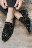 Svarta pärlstavar slip-on party herrskor
