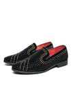 Svarta pärlstavar slip-on party herrskor