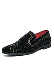 Svarta pärlstavar slip-on party herrskor