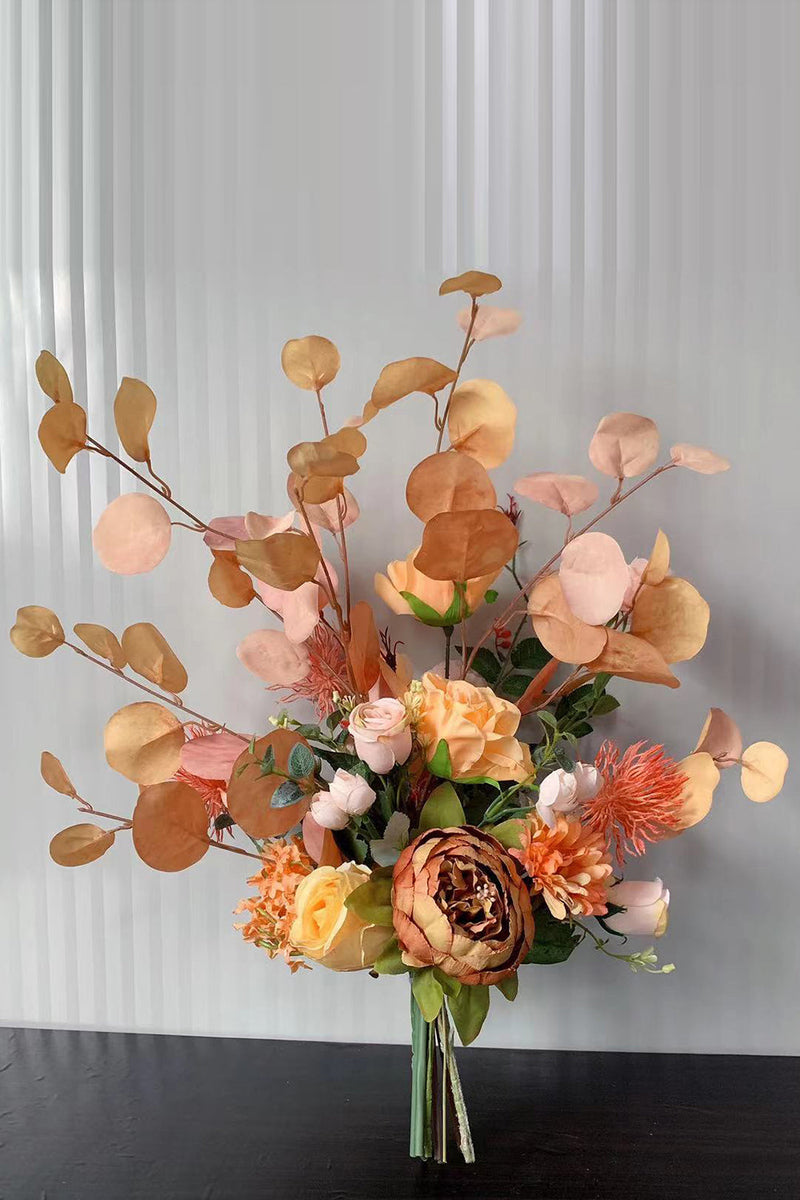 Load image into Gallery viewer, Orange Faux Bridal Handing Flowers (Vas ingår ej)