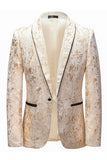 Vit Jacquard Blazer för män