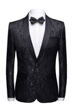 Svarta 2 Stycken Jacquard Kostym Herr