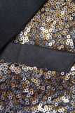 Ombre paljetter för män 2 stycken lila slim fit hakade lapel baldräkter
