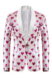 Rosa paljetter Sjal Lapel Herrblazer