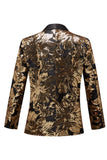 Gyllene blommaformade paljetter Herrblazer