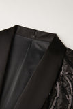 Svart Jacquard One Button Blazer för män