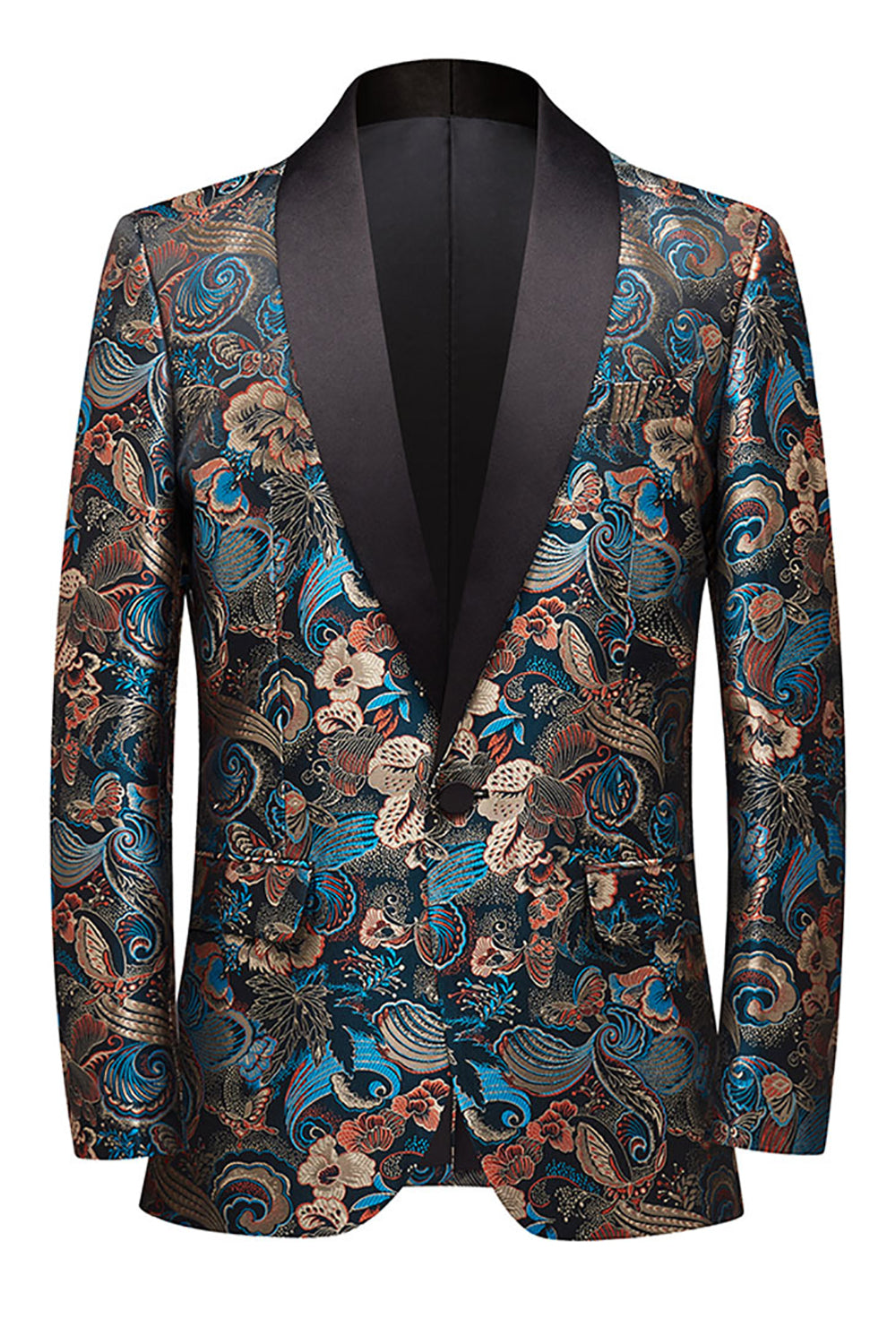 Blommig sjal Lapel Blazer för män