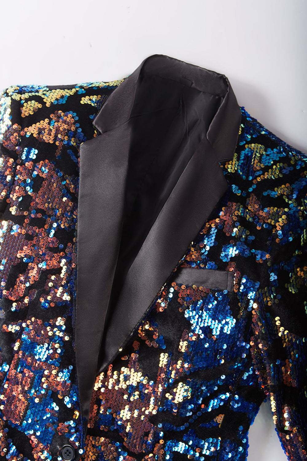 Glittrande mörkblå paljetter Blazer för män