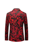 Rödskårad Lapel Jacquard Prom Blazer
