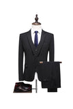 Grå Pinstripe Notched Lapel Herr 2 Stycken Kostym Herr