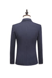 Grå Pinstripe Notched Lapel Herr 2 Stycken Kostym Herr
