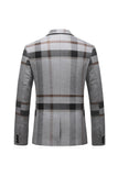 Grey Stripe Notched Lapel 3 Stycken Kostymer Herr