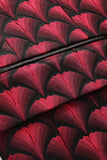 Vinröd Jacquard Notched Lapel 2-Delade Kostym Herr