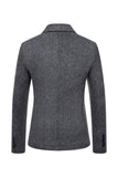 Khaki Tweed En Knapp Hackad Lapel Blazer Herr