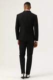 3 Piece Black Shawl Lapel Single Breasted herrdräkter