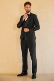 Svart 3-Delad Shawl Lapel Bröllopskostym Herr Tuxedo