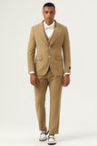 3 Piece Brown Single Breasted Peak Lapel Herrbaldräkter