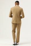 3 Piece Brown Single Breasted Peak Lapel Herrbaldräkter