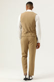 3 Piece Brown Single Breasted Peak Lapel Herrbaldräkter