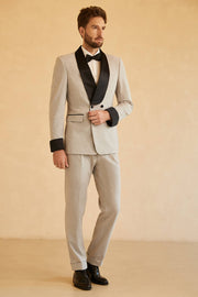 Grå 2-Delad Shawl Lapel Herr Tuxedo