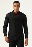 3 Piece Black Red Shawl Lapel Herrbaldräkter
