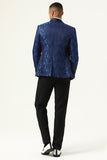 En knapp vit sjal Lapel Jacquard Herrbal Blazer