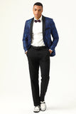 En knapp röd sjal Lapel Jacquard Herrbal kavaj