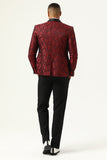 En knapp vit sjal Lapel Jacquard Herrbal Blazer