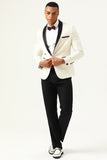 En knapp röd sjal Lapel Jacquard Herrbal kavaj