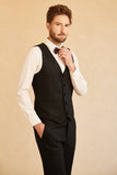 Marinblå 3-Delad En Knapp Shawl Lapel Bröllopskostym Herr Tuxedo