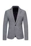 Khaki Plaid One Button Blazer Herr