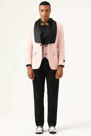 Rosa Shawl Lapel 3 Piece Mäns baldräkter