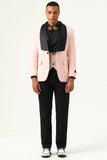 Rosa Shawl Lapel 3 Piece Mäns baldräkter