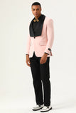 Rosa Shawl Lapel 3 Piece Mäns baldräkter