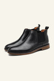 Round Toe High Top Casual brittiska vintageläder herrskor