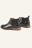 Round Toe High Top Casual brittiska vintageläder herrskor