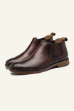 Round Toe High Top Casual brittiska vintageläder herrskor