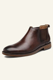 Round Toe High Top Casual brittiska vintageläder herrskor