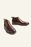 Round Toe High Top Casual brittiska vintageläder herrskor