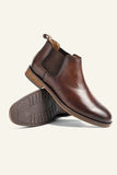 Round Toe High Top Casual brittiska vintageläder herrskor