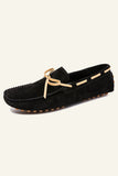 Mjuka läderslip-on Army Green herrskor