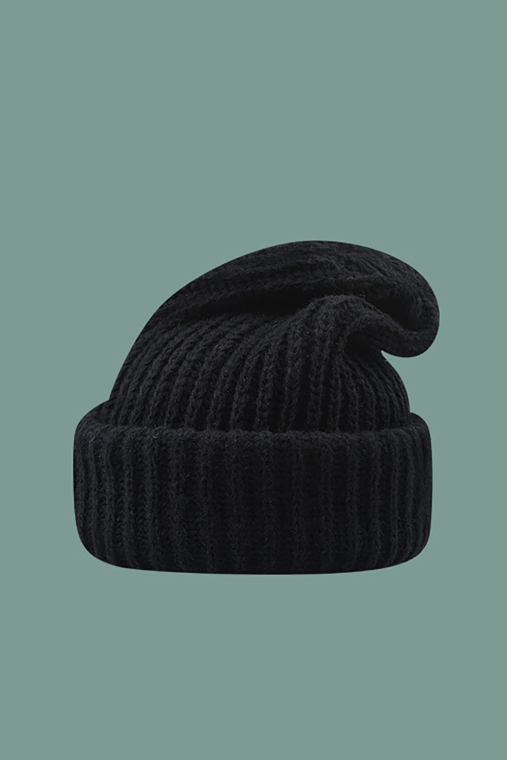 Stickad solid varm hatt
