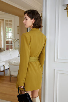 Golden Belted monterad Prom Blazer kjol för kvinnor