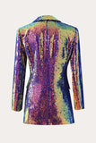 Glittrande lila paljetter Prom Homecoming Kvinnor Blazer