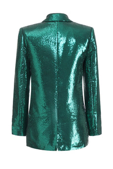 Glittrande mörkgröna paljetter 2-delad damkavaj med kjol