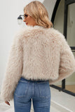 Aprikos Open Front Shearling Faux Fur Beskuren Coat
